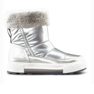 Cougar Silver Winter Boots with Fur Trim